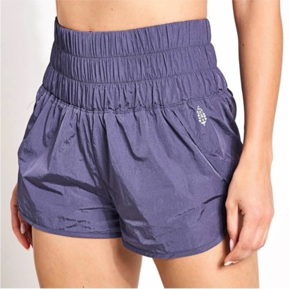 Free People Movement The Way Home Purple Smocked Waist Run Shorts Size Medium